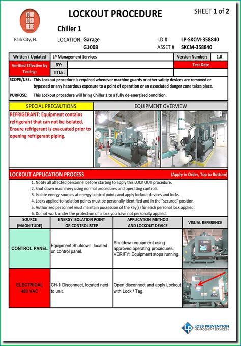 Printable Lockout Tagout Template Excel